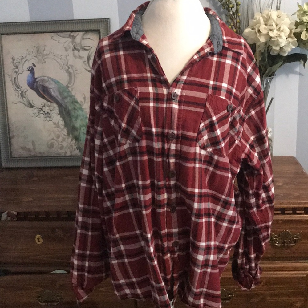 Double breasted plaid button up